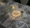 Скатерть прямая широкая бархатная молочная - Фото миниатюра 2